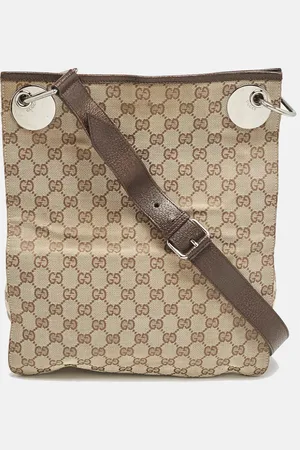 Gucci /Brown GG Canvas and Leather Eclipse Messenger Bag