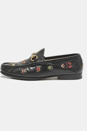 Gucci Embroidered Leather 1953 Horsebit Loafers Size 40.5
