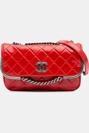 CHANEL Calfskin Aged CC Chain Frame Flap