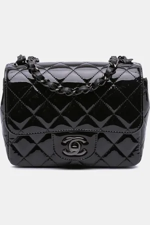 CHANEL Mini Square Classic Patent So Single Flap