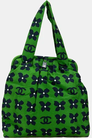 CHANEL CC Printed Canvas Floral Frame Tote