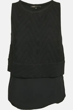 Maje Textured Crepe Sleeveless Top M