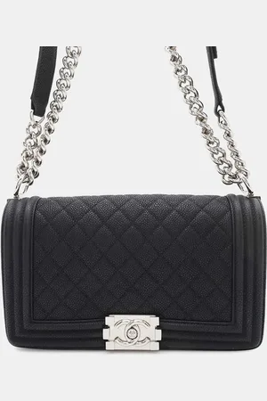 CHANEL Soft Caviar Leather Boy Size 25