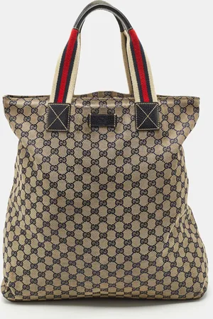 Gucci /Beige GG Canvas Vertical Shopper Tote