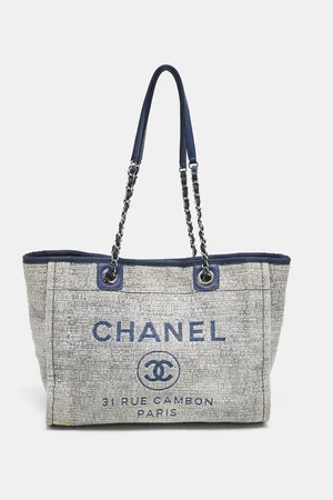 CHANEL Tweed Medium Deauville Shopper Tote