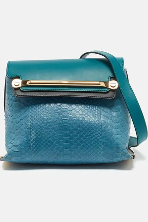 Chloé /Green Leather and Python Small Clare Shoulder Bag