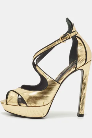LOUIS VUITTON Epi Leather Majestic Platform Sandals Size 38