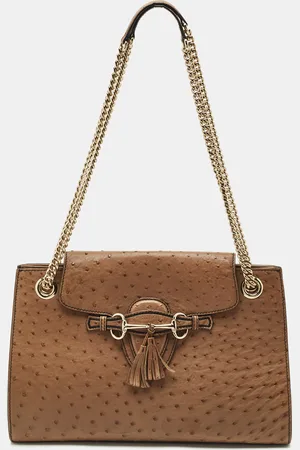 Gucci Ostrich Large Emily Chain Shoulder Bag