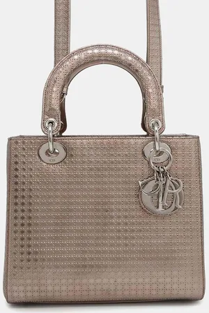 Dior Metallic Leather Lady 2Waybag Medium Size