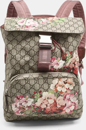 Gucci /Beige GG Supreme Canvas Blooms Drawstring Bakcpack