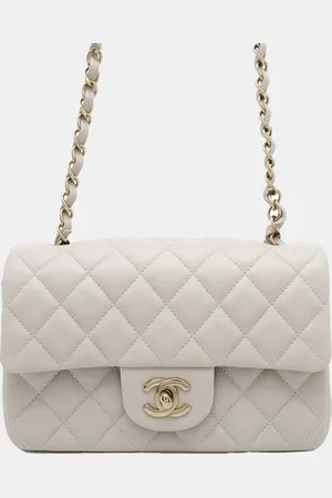 CHANEL Gray Lambskin Matelasse Mini Shoulder Bag 20