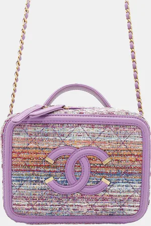 CHANEL /Multicolor Tweed Lambskin CC filigree Chain shoulder Bag