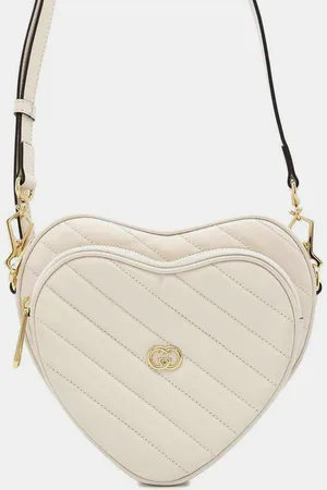 Gucci Ivory Leather Interlocking G Heart Bag