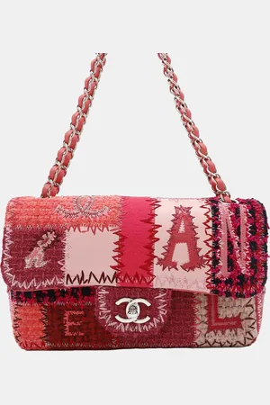 CHANEL Red/ Tweed Patent Leather Patchwork Single Flap Chain shoulder Bag 25