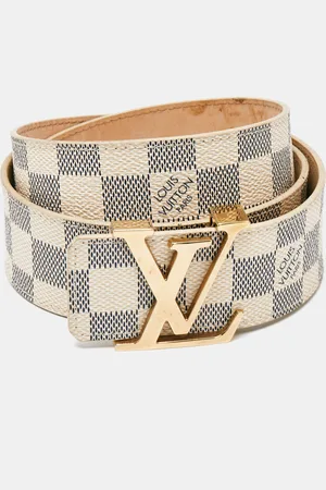 LOUIS VUITTON Damier Azur Canvas LV Initiales Belt 95CM