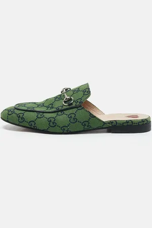 Gucci /Navy Blue GG Canvas Princetown Horsebit Flat Mules Size 38