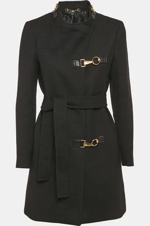 Gucci Wool Hook Detail Belted Trench Coat M