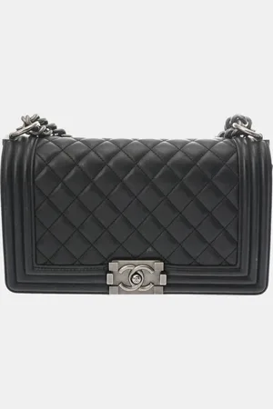 CHANEL Leather Boy Chain Shoulder Bag