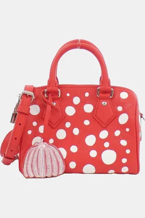 LOUIS VUITTON Rouge Monogram Empreinte Leather Speedy Bandouliere 20 Boston Bag