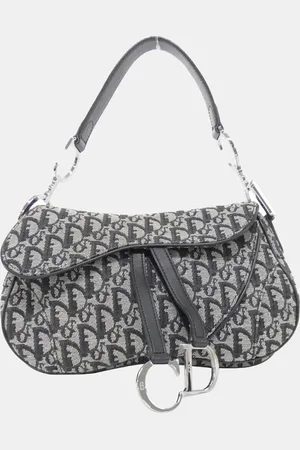 Dior Grey Canvas Saddle Shoulder Bag