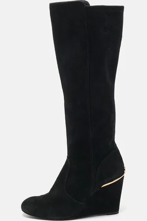 Tory Burch Suede Zipped Knee Length Boots Size 38