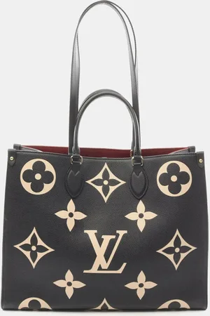 LOUIS VUITTON Beige Monogram Empreinte OnTheGo GM Tote Bag