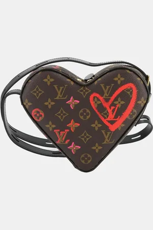 LOUIS VUITTON Leather Monogram Sac Coeur Fall In Love Heart Shoulder Bag