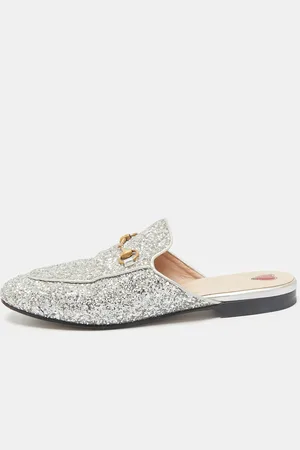 Gucci Glitter Princetown Horsebit Flat Mules Size 40