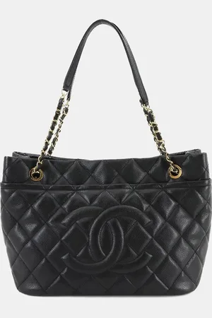 CHANEL Leather Shopper Tote Bag