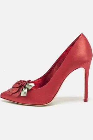 SOPHIA WEBSTER Satin Rosette Pointed Toe Pumps Size 38.5