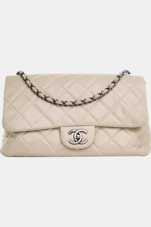 CHANEL Calfskin Quilted Glazed Coco Soft Flap Large Bag