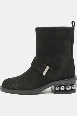 Nicholas Kirkwood Suede Casati Pearl Ankle Length Boots Size 37