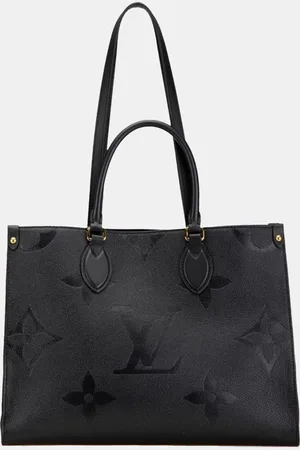 LOUIS VUITTON Noir Monogram Empreinte Leather On The Go Mm Tote Bag