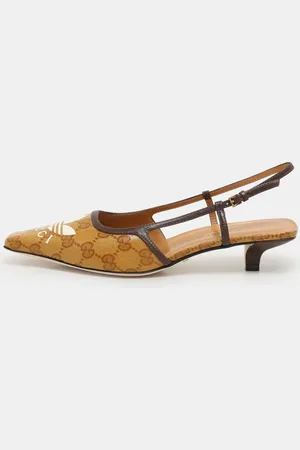 Gucci X Adidas Marigold/ Coated Canvas and Leather Slingback Sandals Size 36