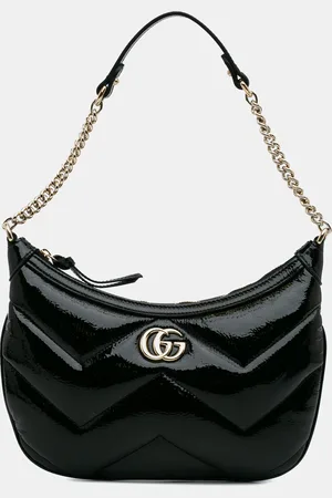Gucci Patent Marmont Matelasse Shoulder Bag