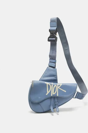 Dior X Shawn Light Leather Saddle Bag