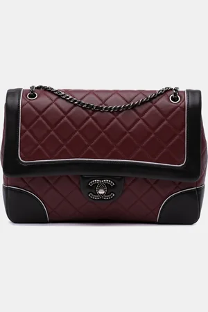 CHANEL Paris-Salzburg Jumbo Bicolor Quilted Lambskin Tyrolean Flap