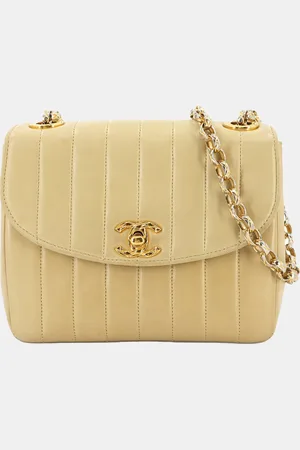 CHANEL Leather Vertical Quilt Chain Shoulder Bag