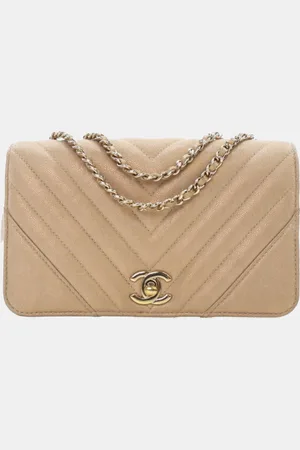 CHANEL Caviar Chevron Statement Flap Small Bag