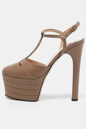 Gucci Leather Angel Platform Sandals Size 36.5