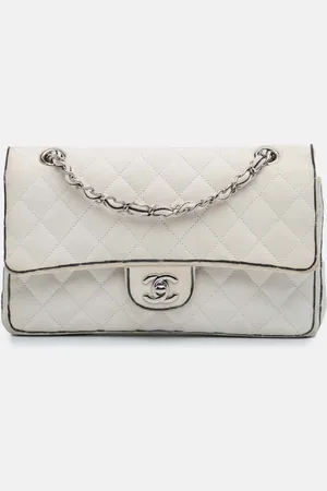 CHANEL Nylon Grosgrain Medium Classic Printed Double Flap