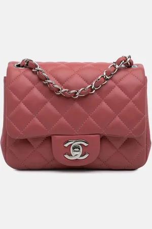 CHANEL Lambskin Mini Square Classic Single Flap