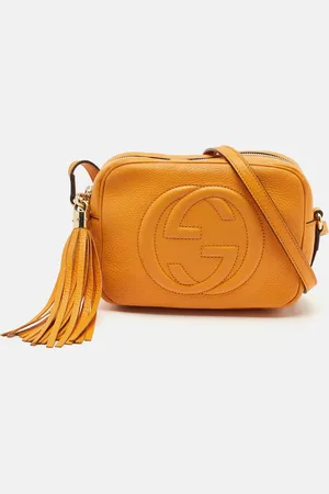 Gucci Mustard Leather Small Soho Disco Crossbody Bag