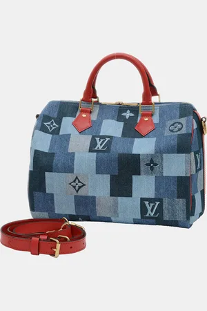 LOUIS VUITTON Monogram Denim Patchworks Speedy Bandouliere 30 Bag