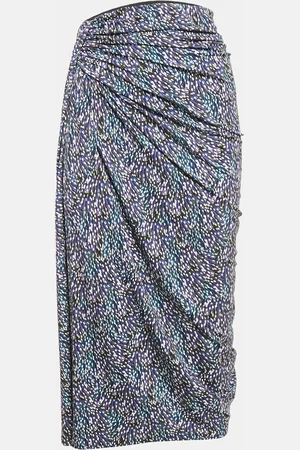 Isabel Marant Jeldia Print Jersey Draped Midi Skirt M