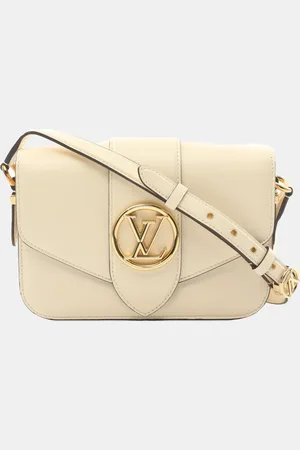 LOUIS VUITTON Ivory Leather Lv Pont 9 Pont Neuf Shoulder Bag