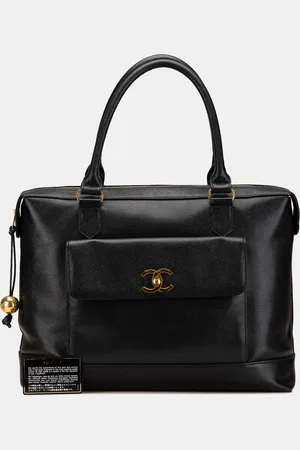 CHANEL CC Caviar Turnlock Tote