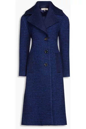 Emilio Pucci Women Coats - Brushed felt-paneled wool-blend tweed coat - Blue