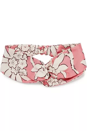 VALENTINO GARAVANI Women Headbands - Twisted floral-print silk-twill headband - Pink