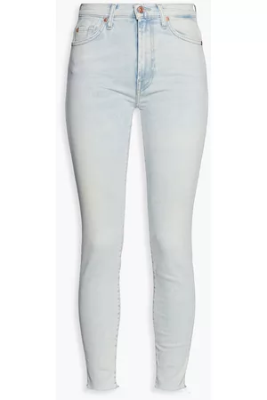 7 for all Mankind Women Slim - Cropped high-rise slim-leg jeans - Blue